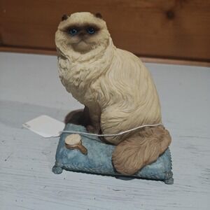 Vintage 1998 Stone Critters Sitting Pretty Himalayan Cat Kitty 4" New in Box H2